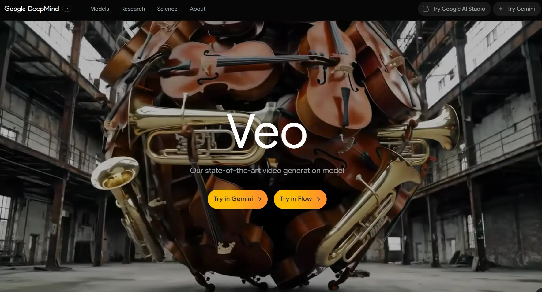 Google Veo 2 home page Google Veo 2 home page